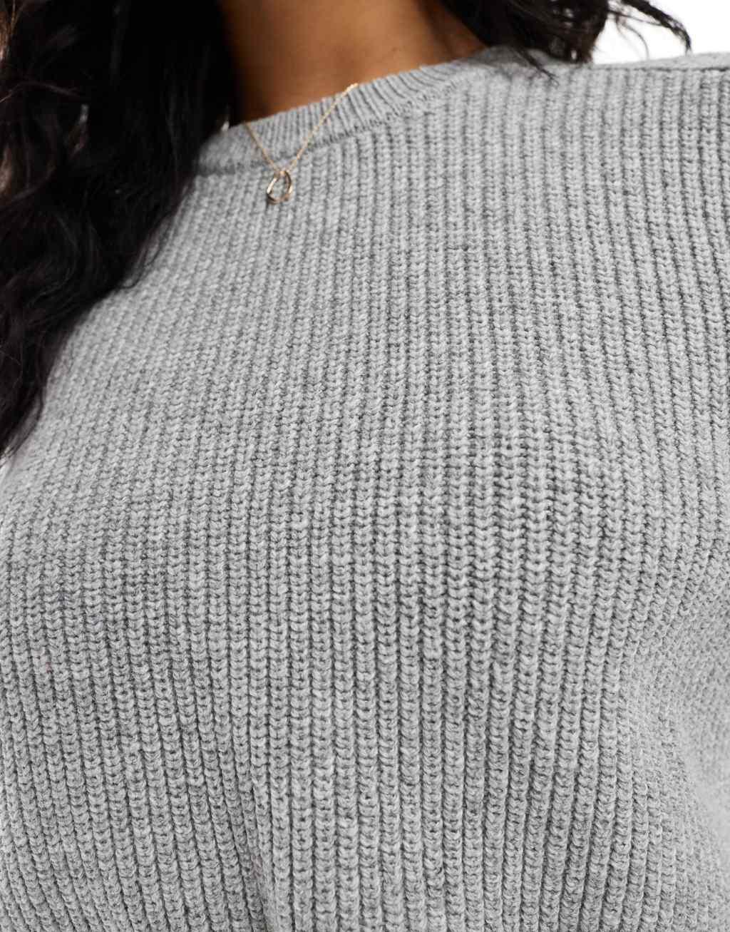 Cotton On crew neck sweater in gray heather Product Image