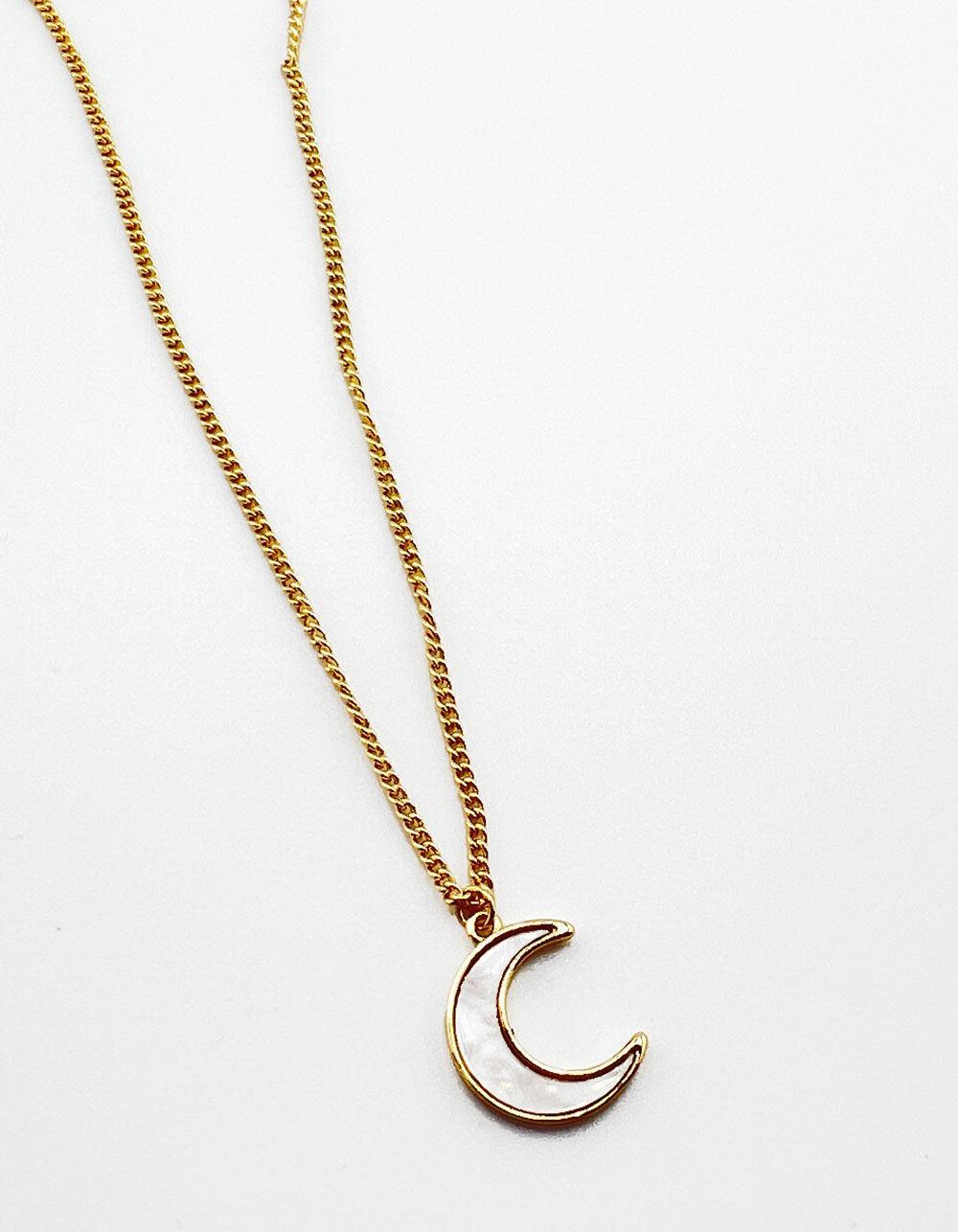 DO EVERYTHING IN LOVE 14K Gold Dipped Layered Moon & Star Necklace Product Image