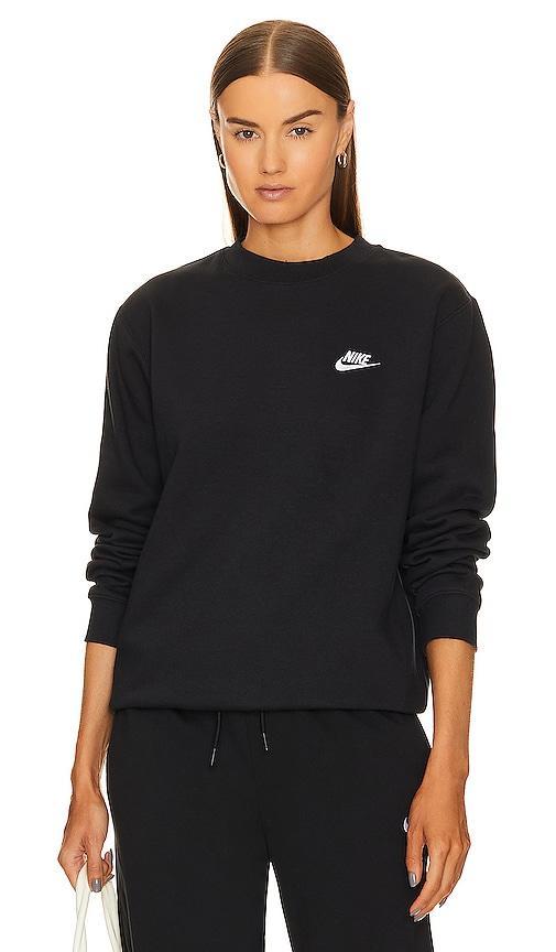 Men's Nike Club Fleece Crew, Size: Large, White Black Product Image