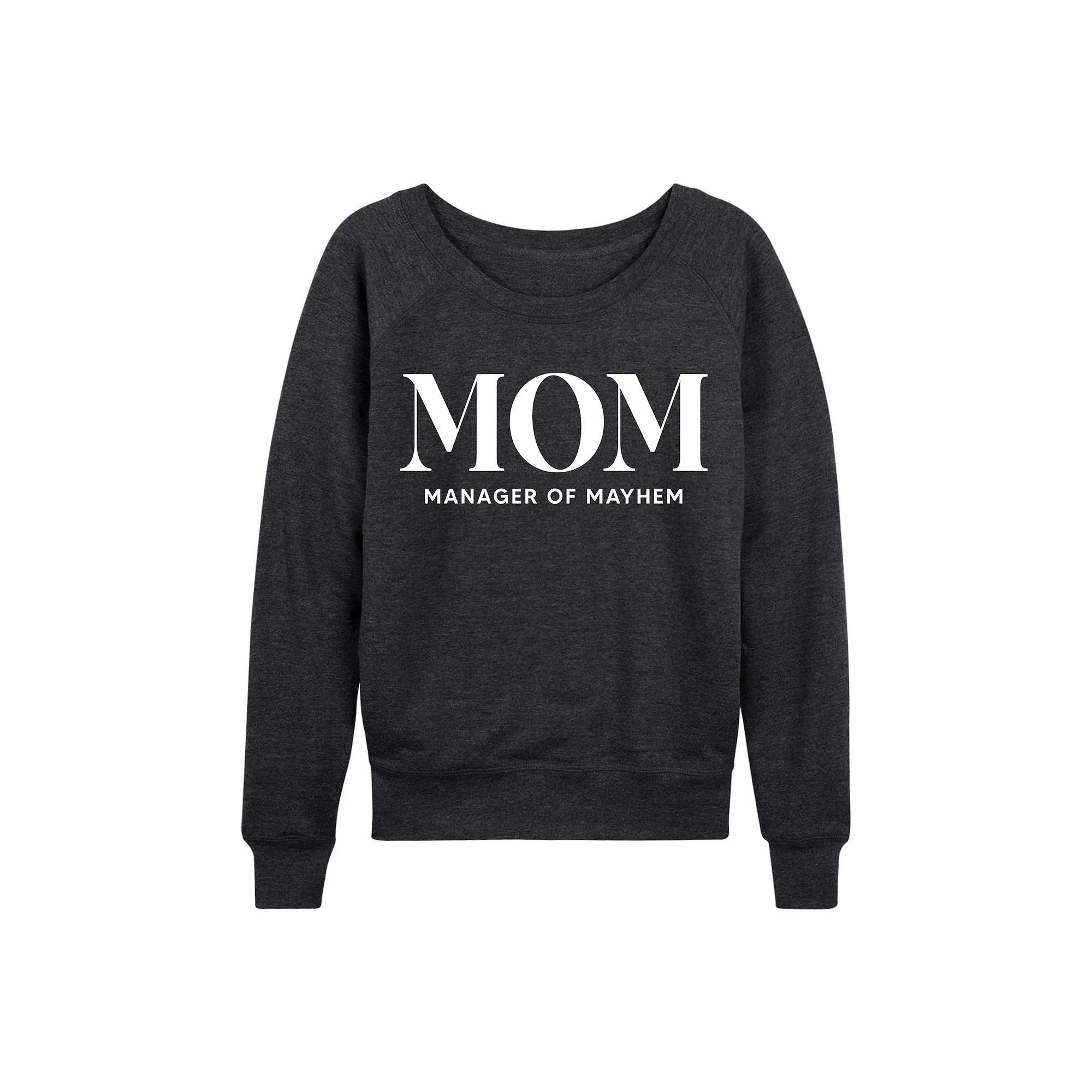 Women's Mom Acronym French Terry Long Sleeve Tee, Girl's, Size: XXL, Heather Grey Product Image