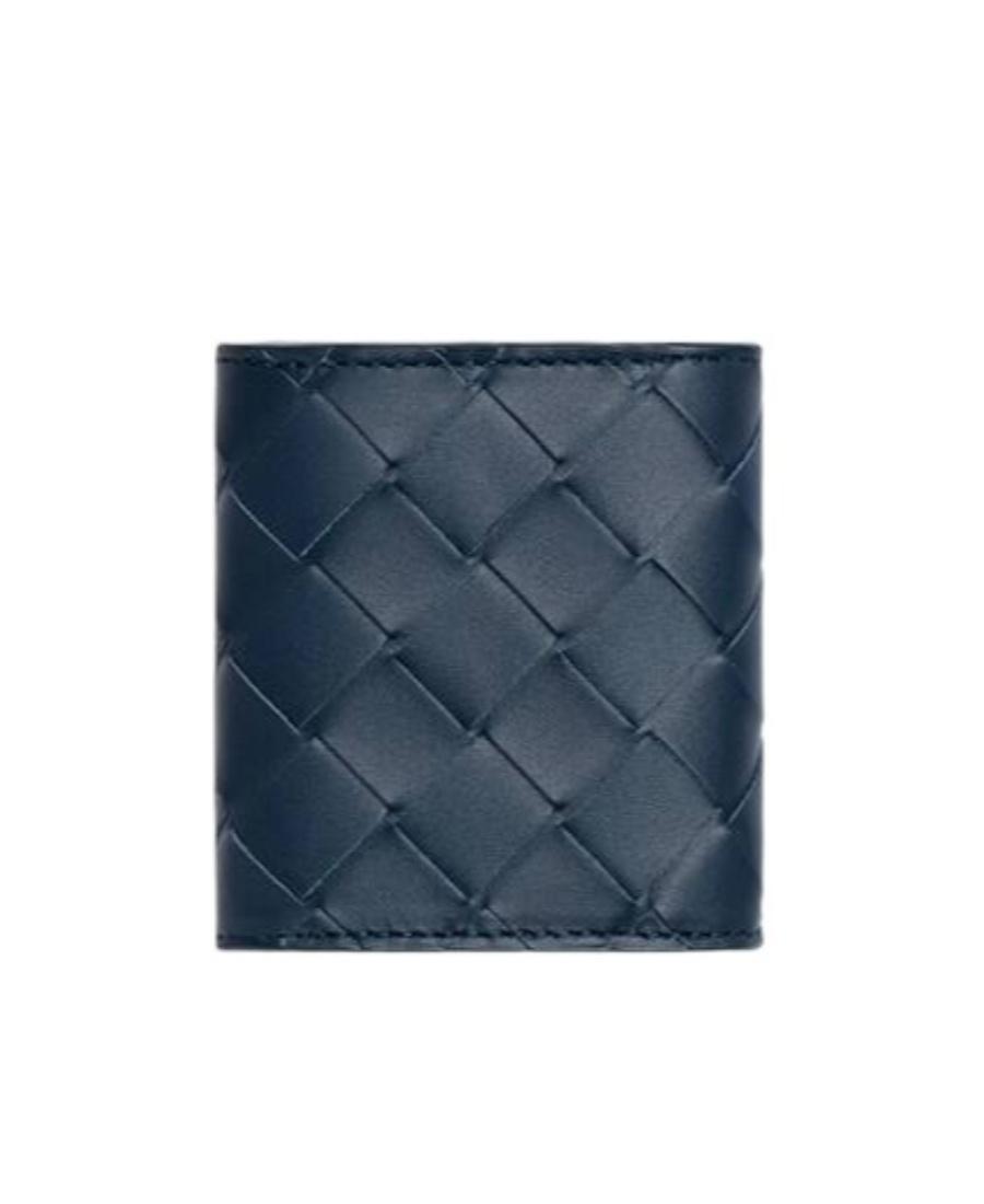 BOTTEGA VENETA Intrecciato Leather Coin Wallet In Blue Product Image