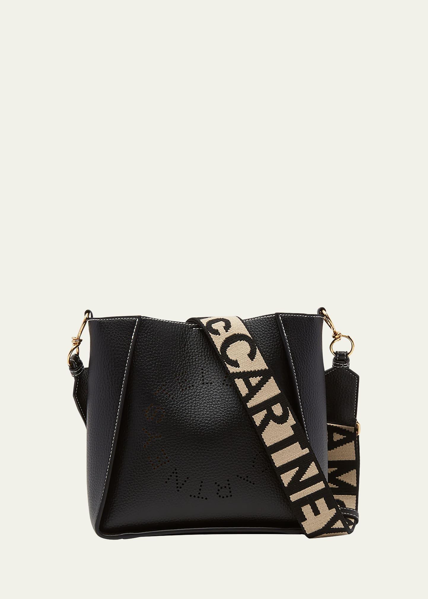 Perforated Logo Faux-leather Shoulder Bag In Black Product Image