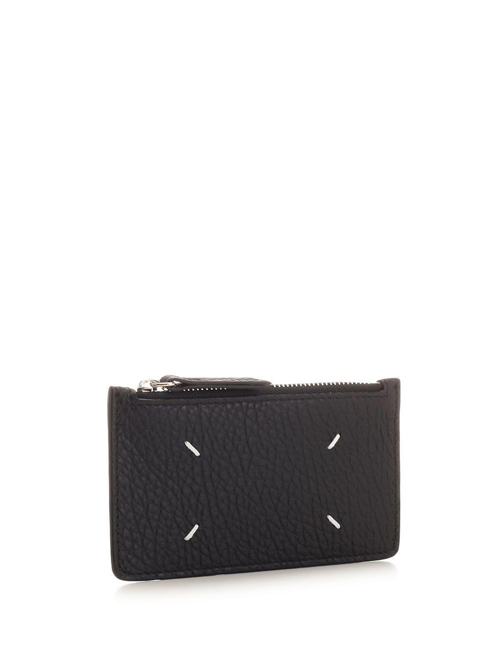 MAISON MARGIELA Black Leather Leather Zipped Wallet Product Image