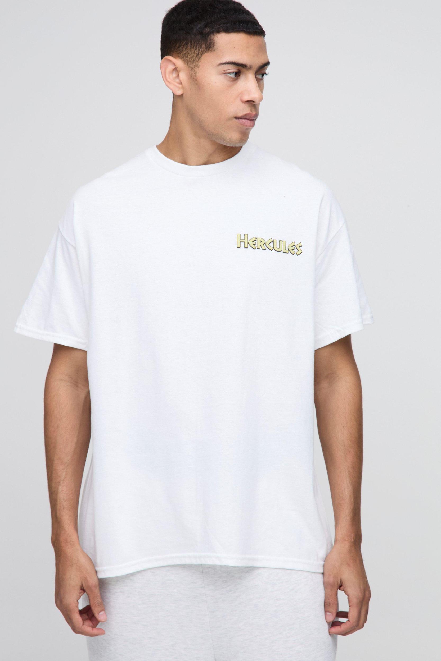 Oversized Hercules Disney License Graphic T Shirt | boohooMAN USA Product Image
