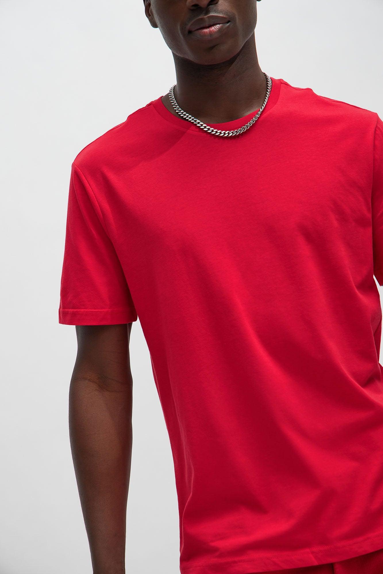 Essential Short Sleeve Crew Tee - Red Product Image