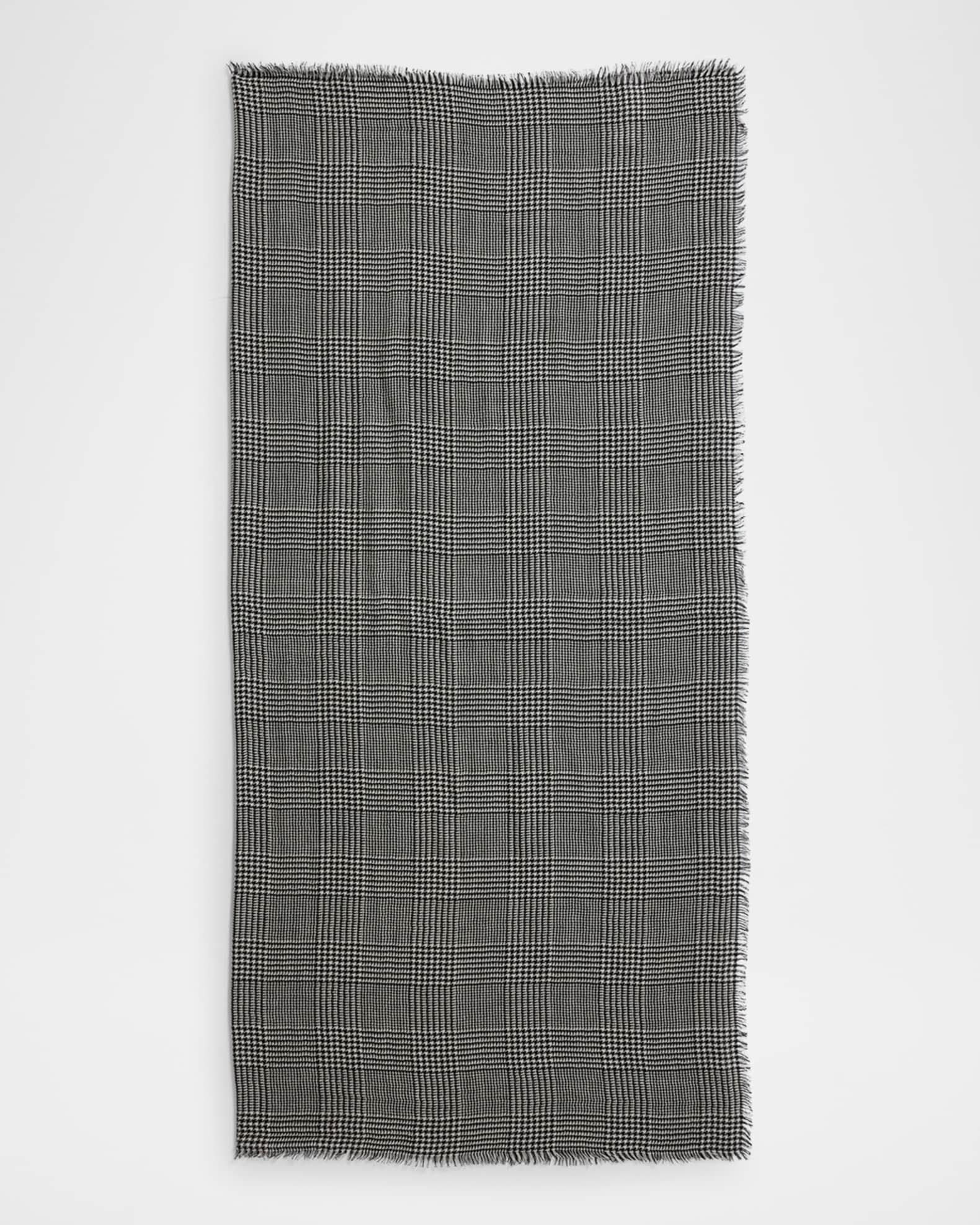 Houndstooth-Print Cashmere Scarf Product Image
