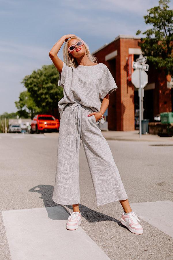 Lattes First High Waist Trousers in Grey Product Image