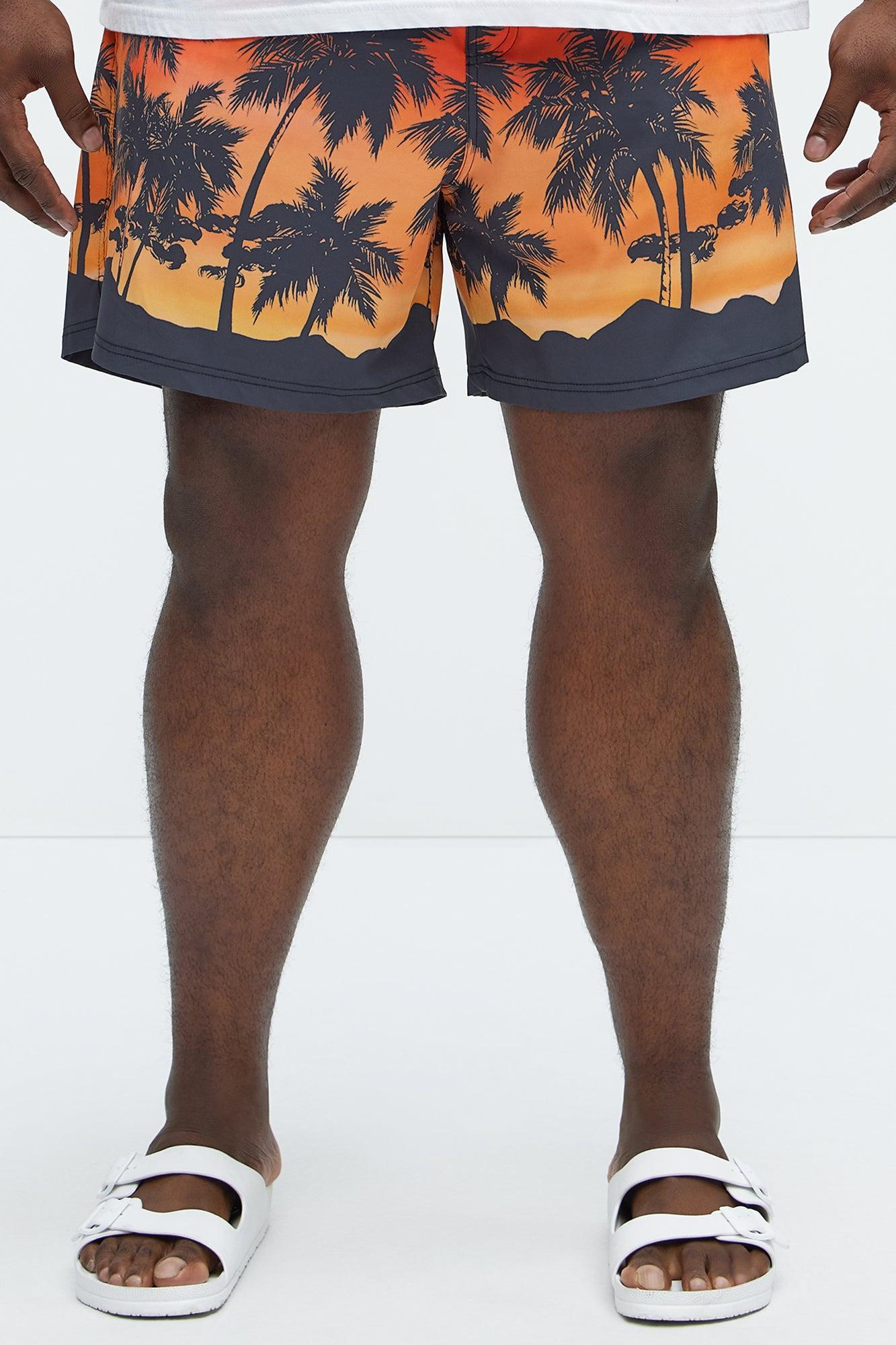 Sunset Palm Swim Mid Trunk - Multi Color Product Image