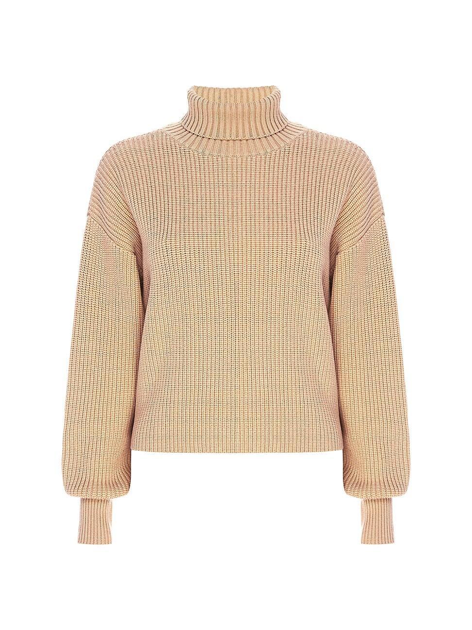 Womens Heavy Cozy Rib-Knit Turtleneck Sweater Product Image