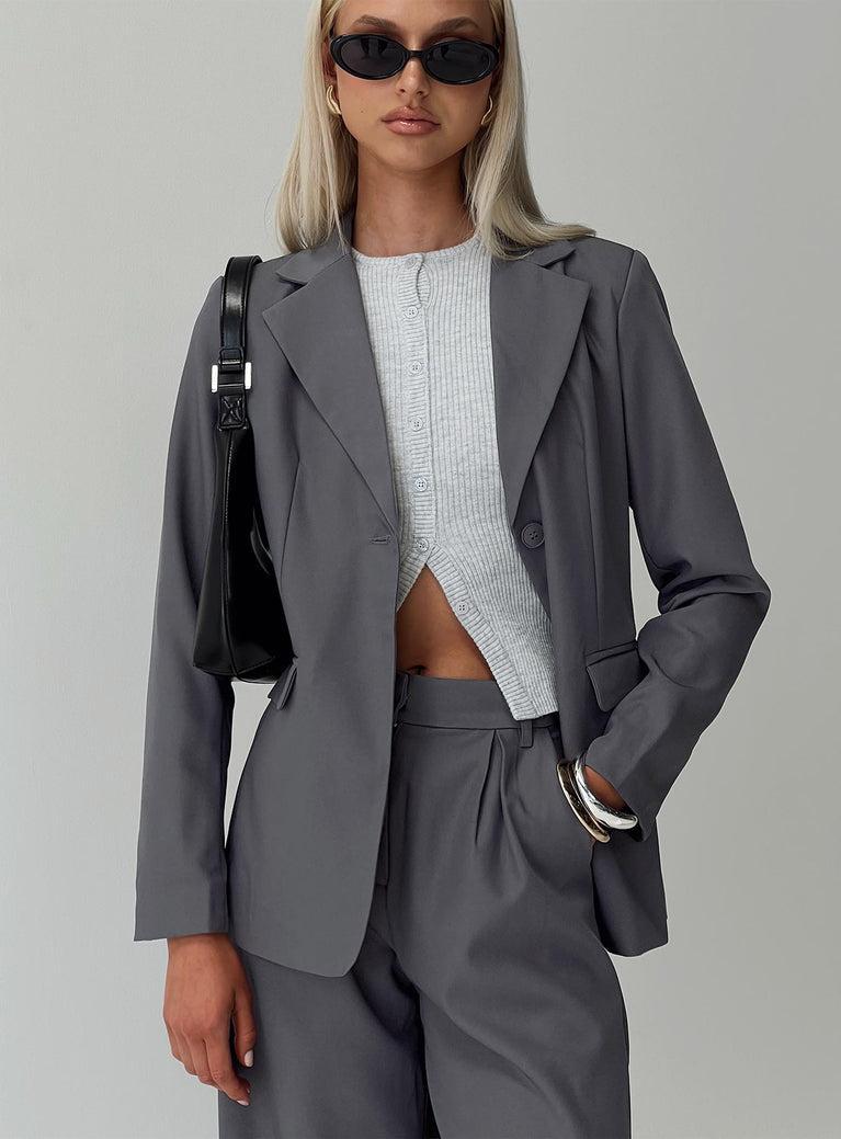 Relaxed Blazer Charcoal Product Image