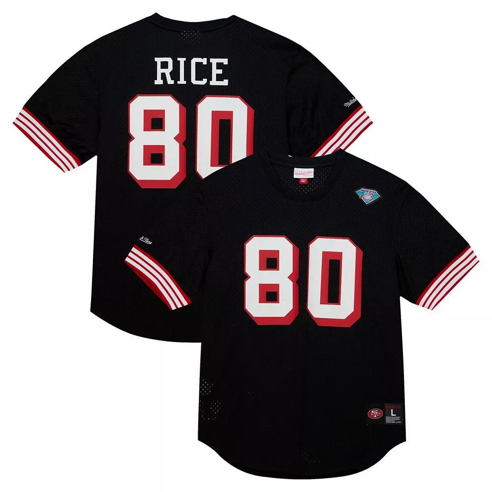 Men's Mitchell & Ness Jerry Rice Black San Francisco 49ers Retired Player Name & Number Mesh Top,  Product Image