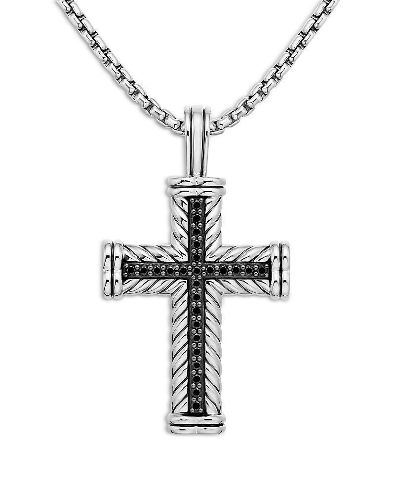 Mens Chevron Cross Pendant in Sterling Silver Product Image