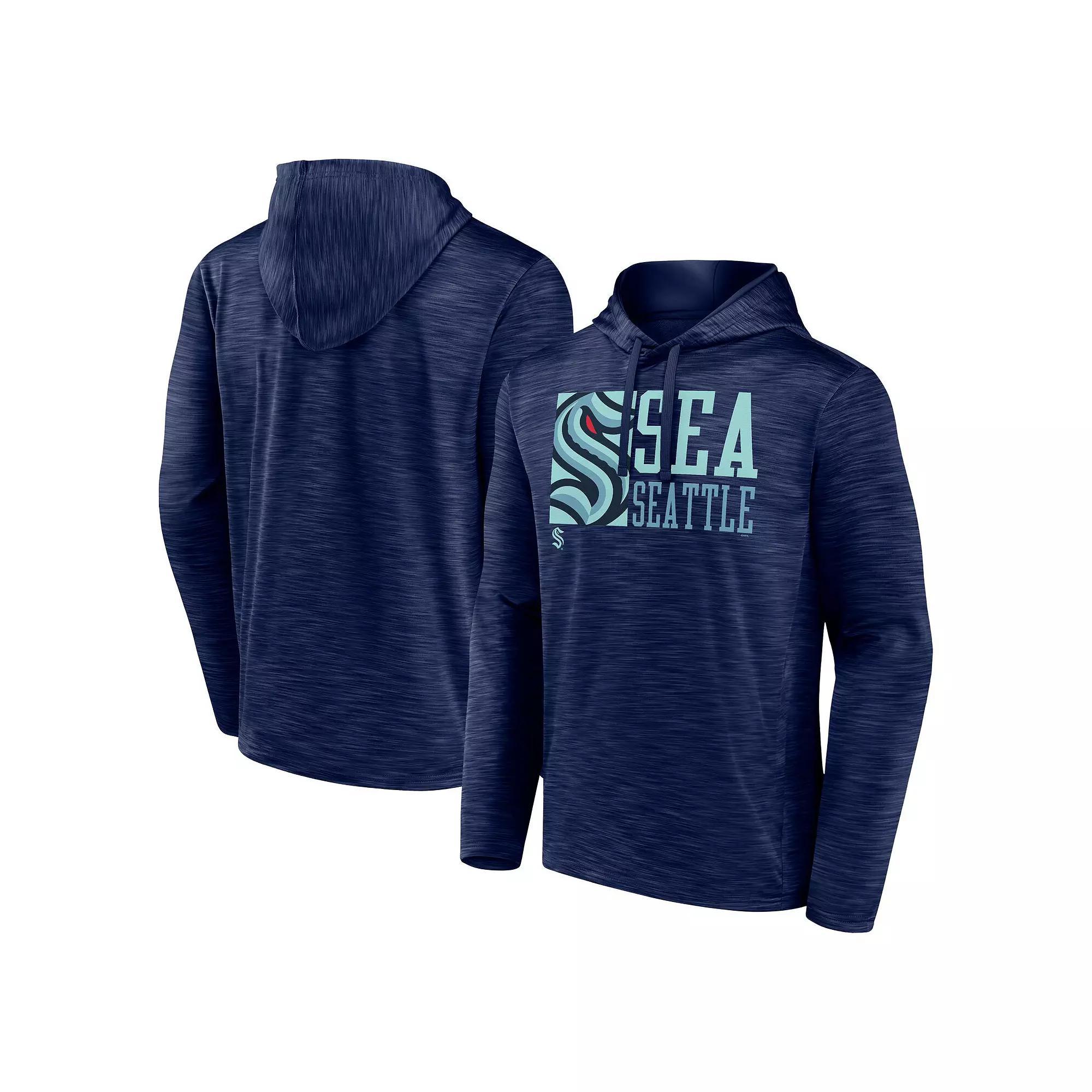 Men's Fanatics Deep Sea Blue Seattle Kraken Never Quit Pullover Hoodie,  Product Image