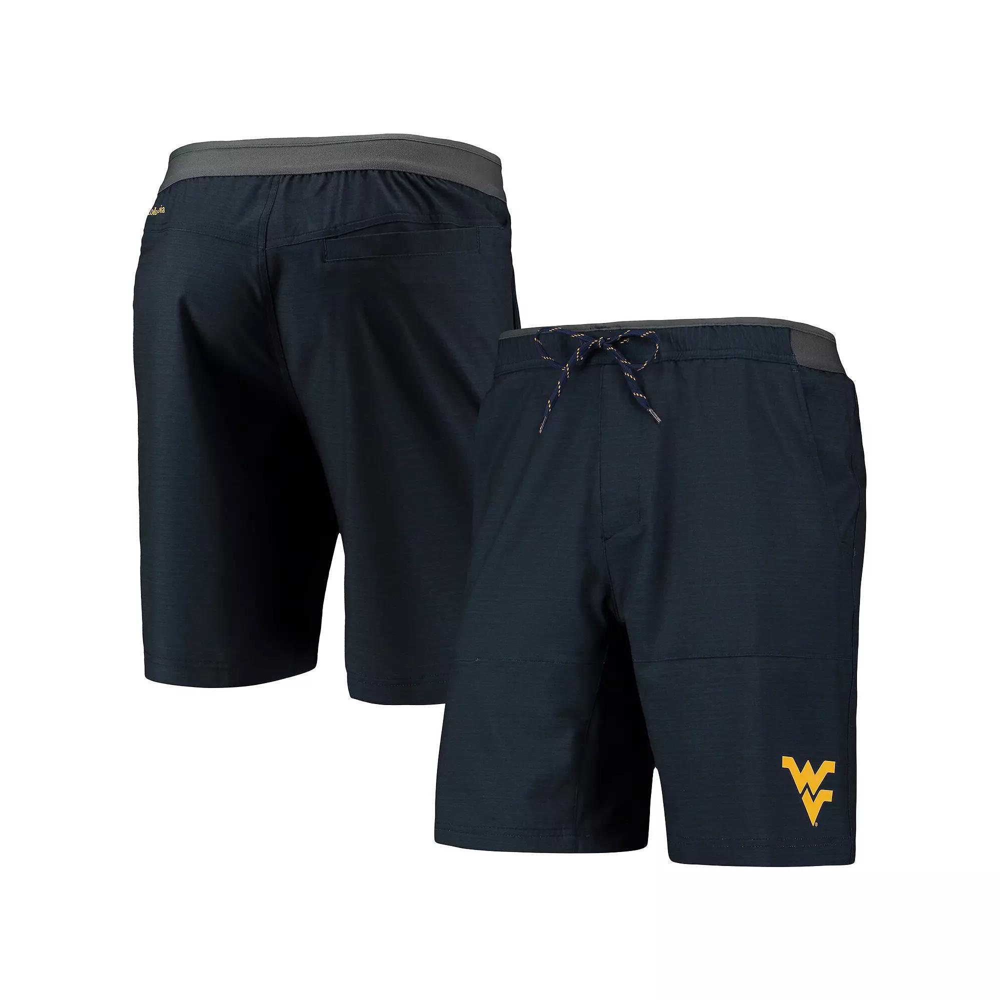Men's Columbia Navy West Virginia Mountaineers Twisted Creek Omni-Shield Shorts,  Product Image