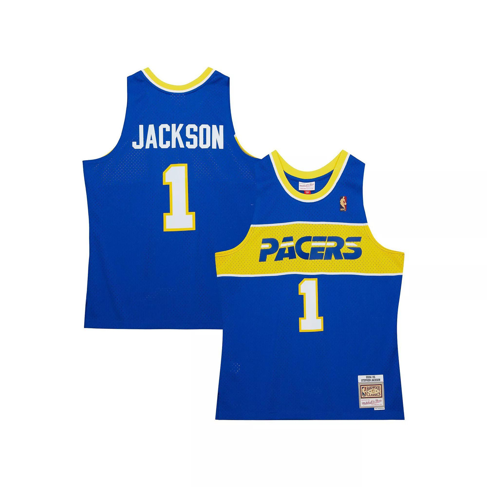 Men's Mitchell & Ness Stephen Jackson Royal Indiana Pacers Hardwood Classics Swingman Jersey, Size: Small, Blue Product Image
