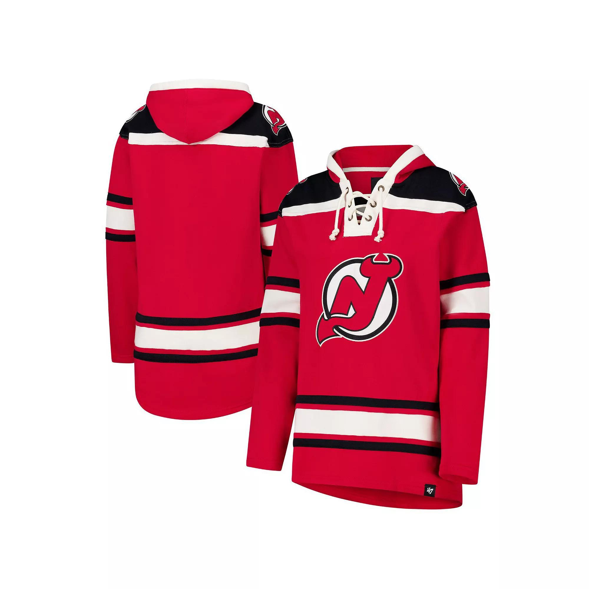 Women's '47 Red New Jersey Devils Superior Lacer Pullover Hoodie,  Product Image