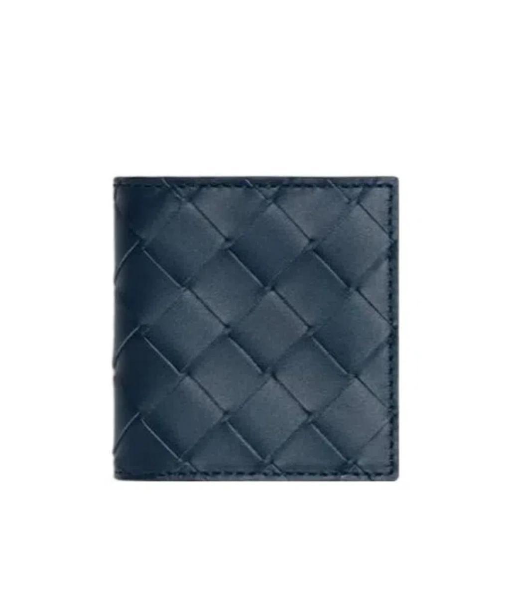 BOTTEGA VENETA Intrecciato Leather Coin Wallet In Blue Product Image