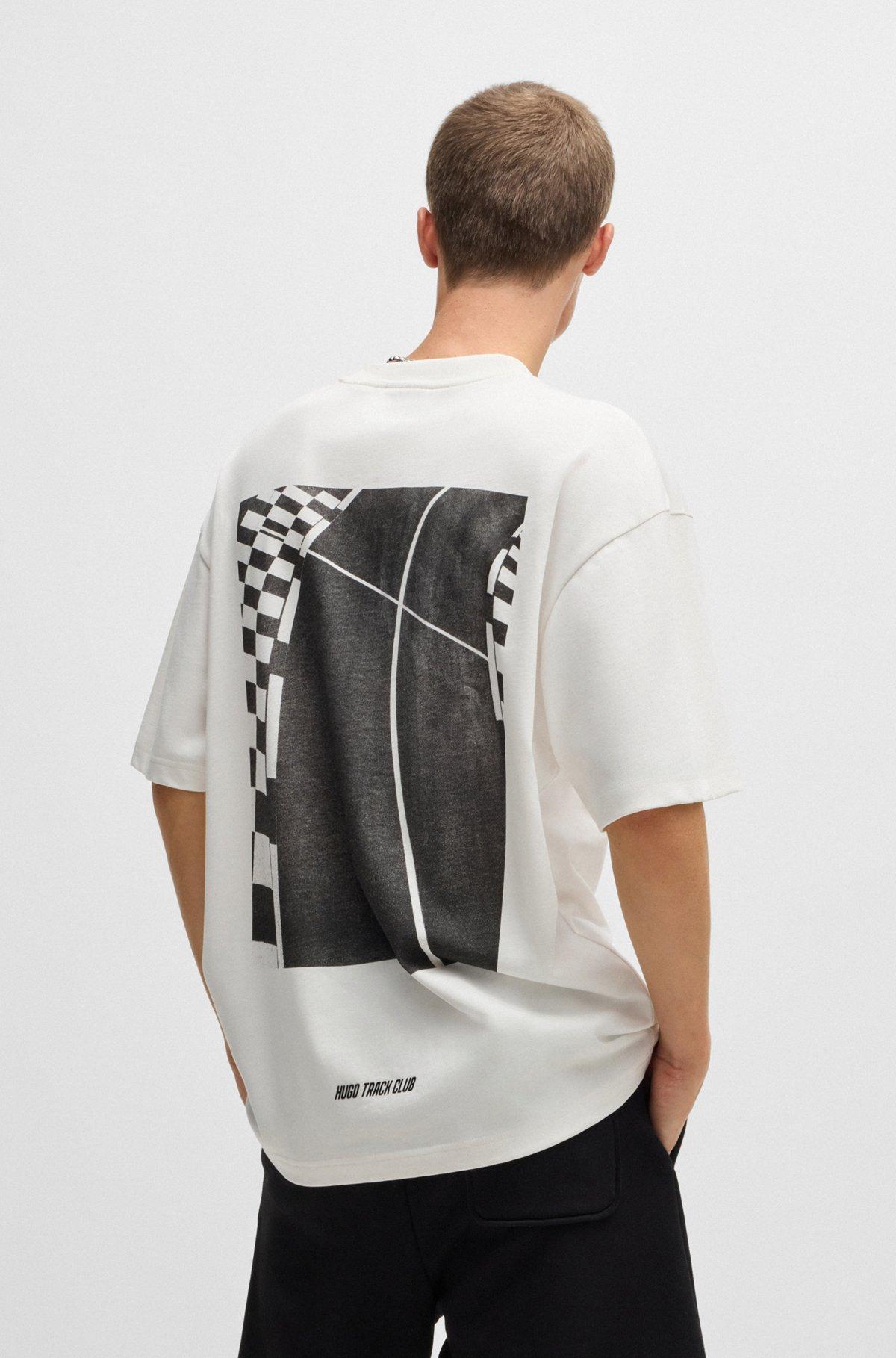 Cotton-jersey T-shirt with racing prints Product Image