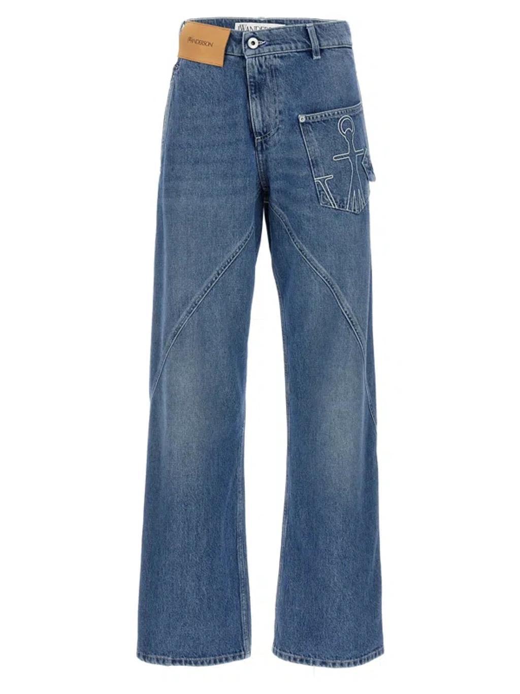 JW ANDERSON Twisted Leg Workwear Jeans In Blue Product Image