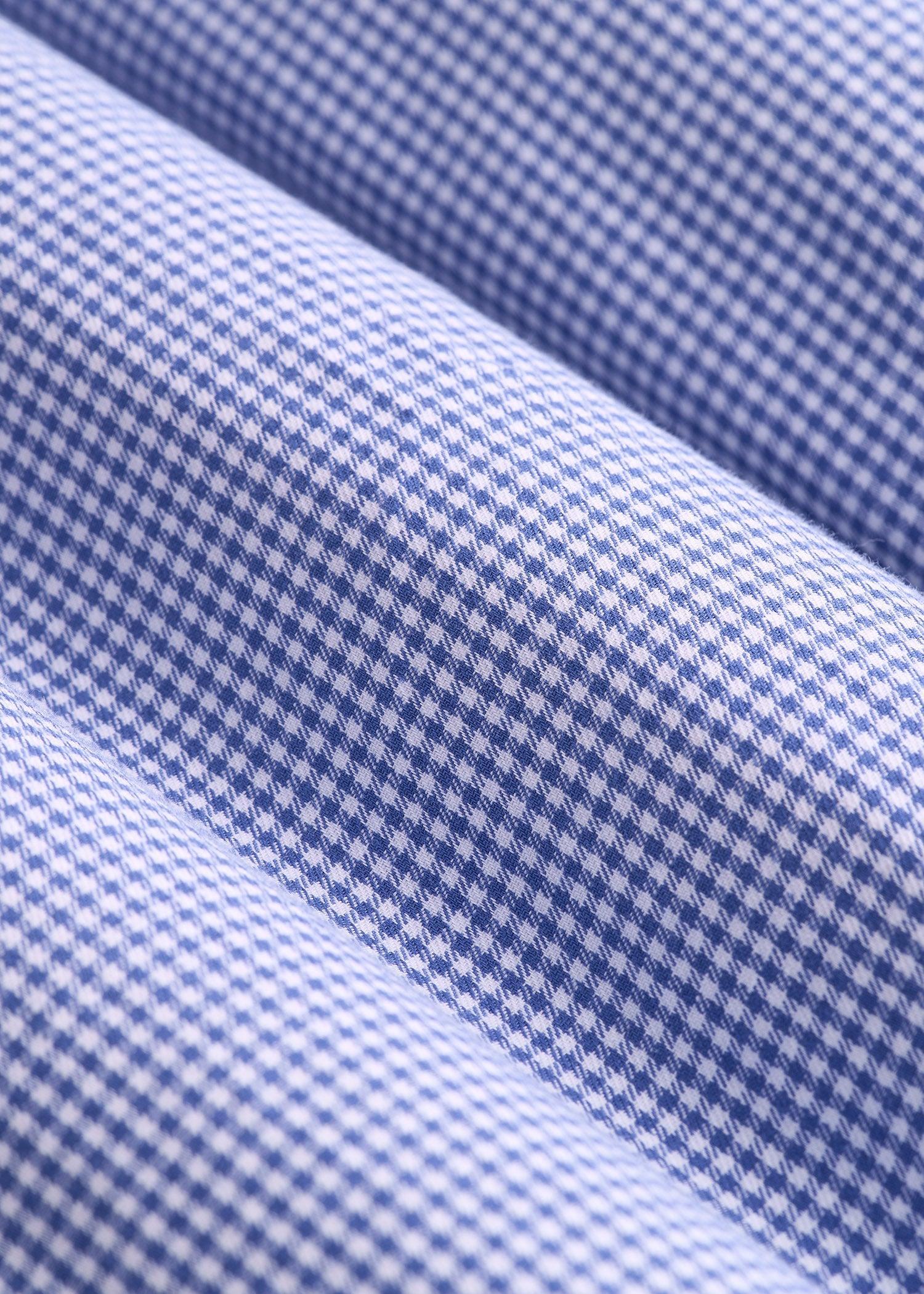 Oskar Button-Up Dress Shirt for Tall Men in Cobalt Mini Check Product Image