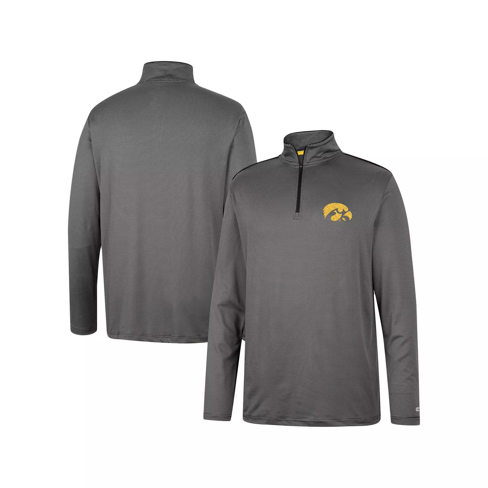 Men's Colosseum Charcoal Iowa Hawkeyes Logo Quarter-Zip Windshirt,  Product Image