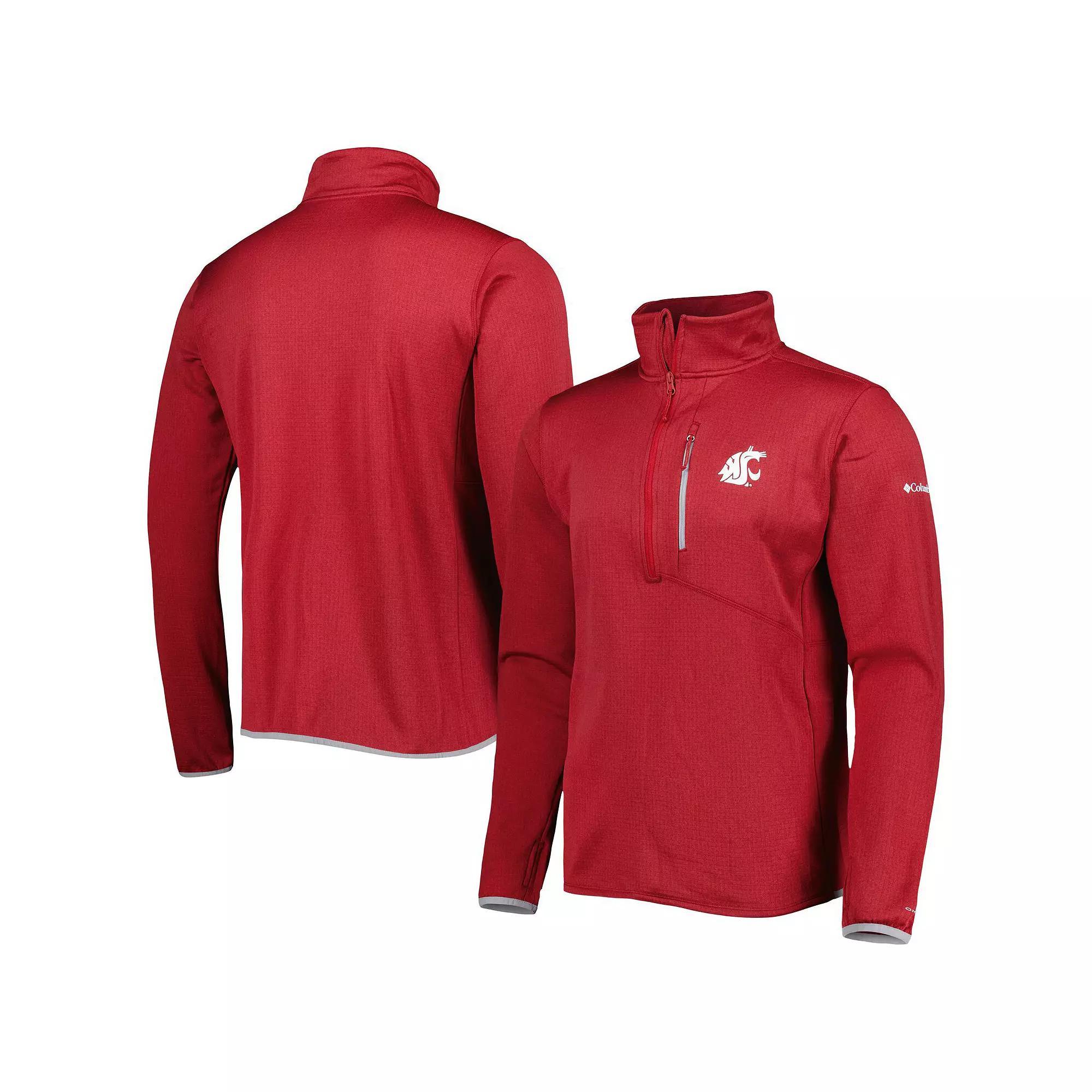 Men's Columbia Crimson Washington State Cougars Park View Omni-Wick Half-Zip Top,  Product Image