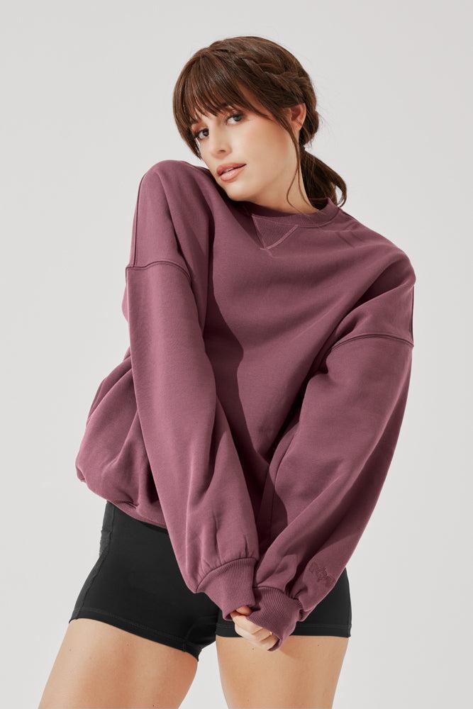 Cloud Crewneck Sweater - Merlot Product Image