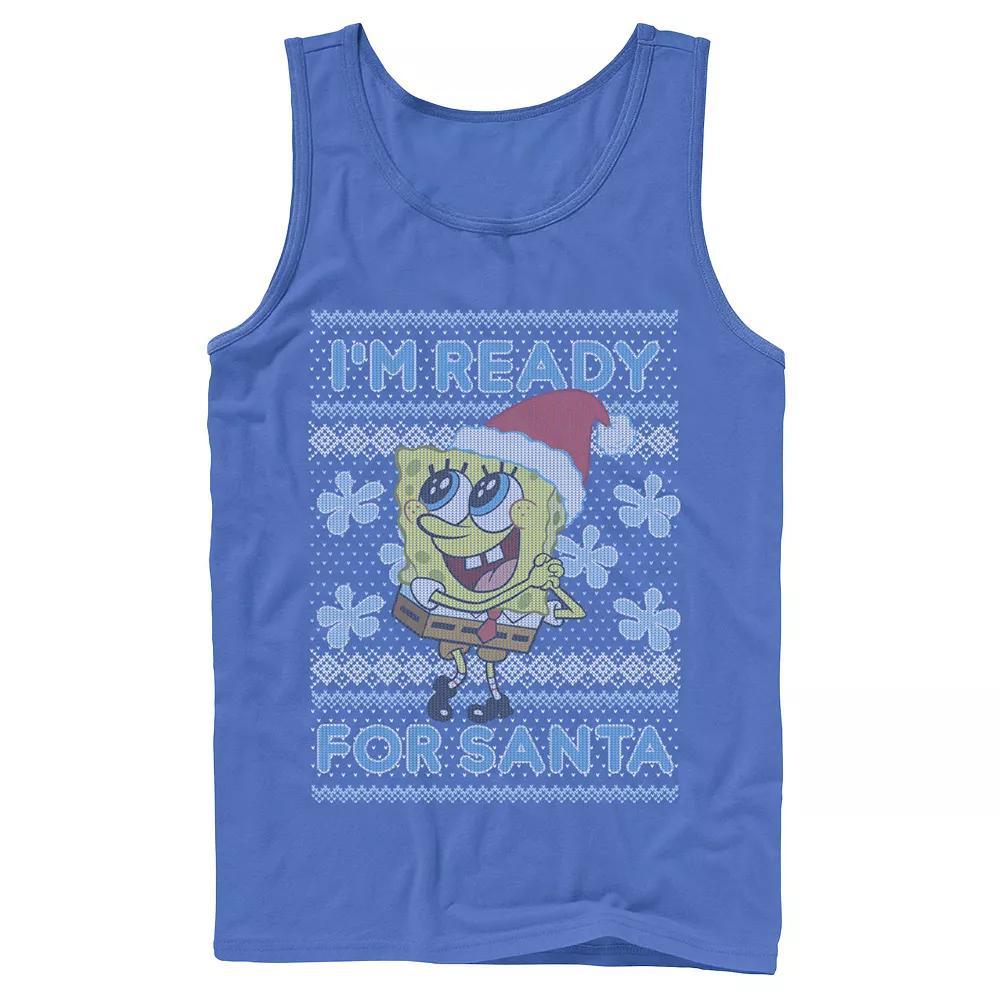 Men's Nickelodeon SpongeBob SquarePants I'm Ready For Santa Ugly Christmas Graphic Tank Top,  Product Image