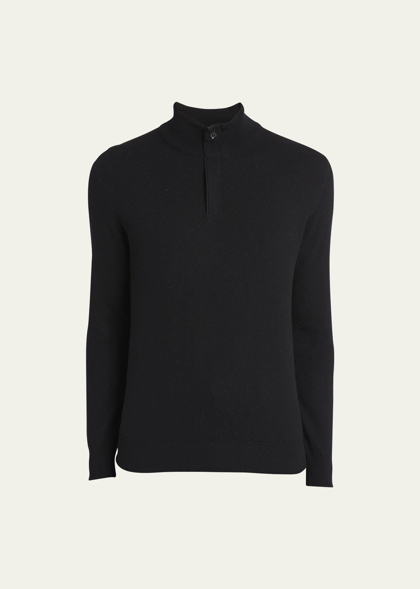 ZEGNA Men's Cashmere Quarter-zip Sweater In Black Product Image