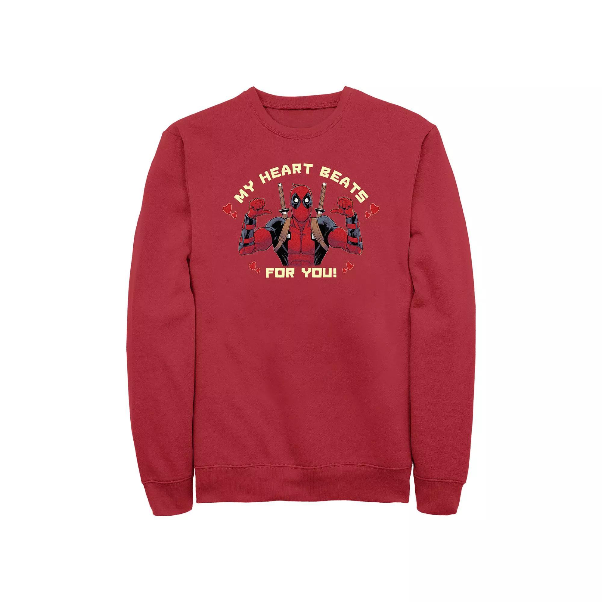 Marvel's Deadpool My Heart Beats For You Men's Graphic Fleece,  Product Image