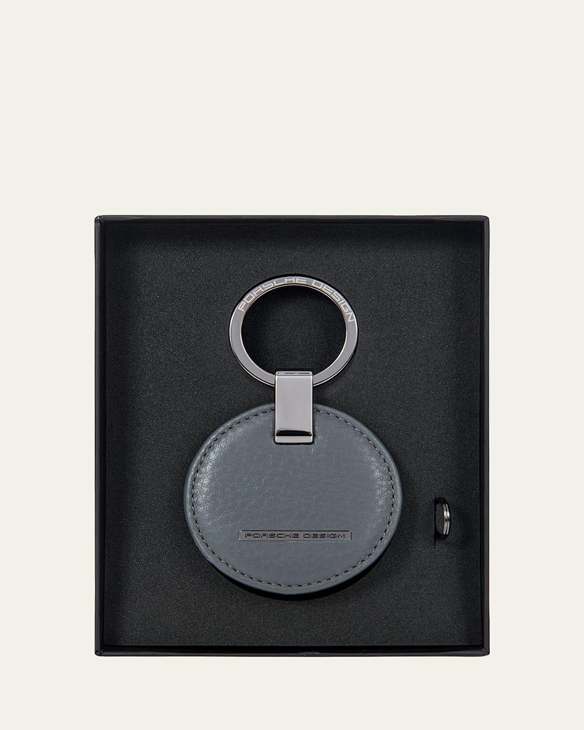 Men's Circle Leather Logo Keyring Product Image