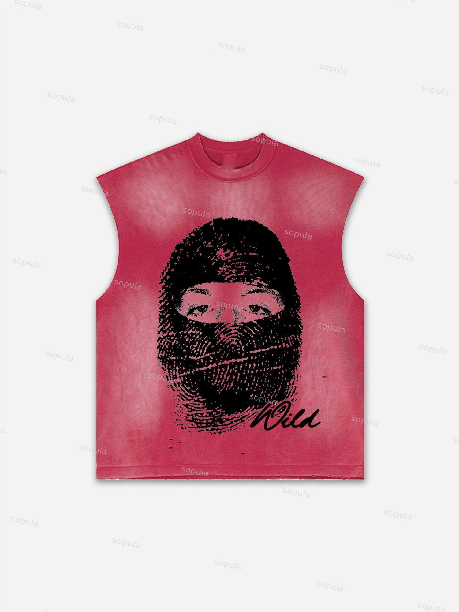 Captivity Live Free Or Die Print Distressed Tank Top Product Image