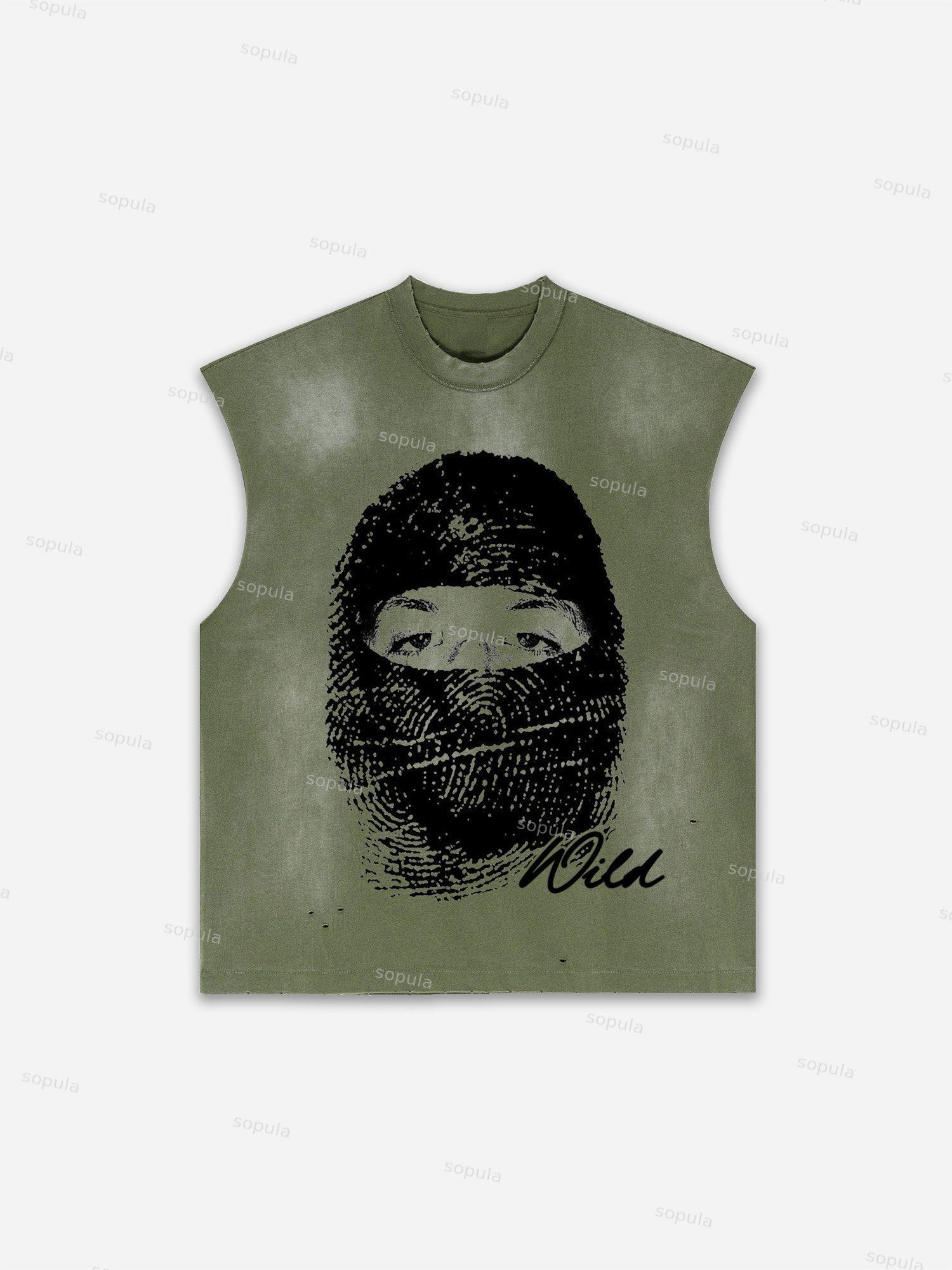 Captivity Live Free Or Die Print Distressed Tank Top Product Image