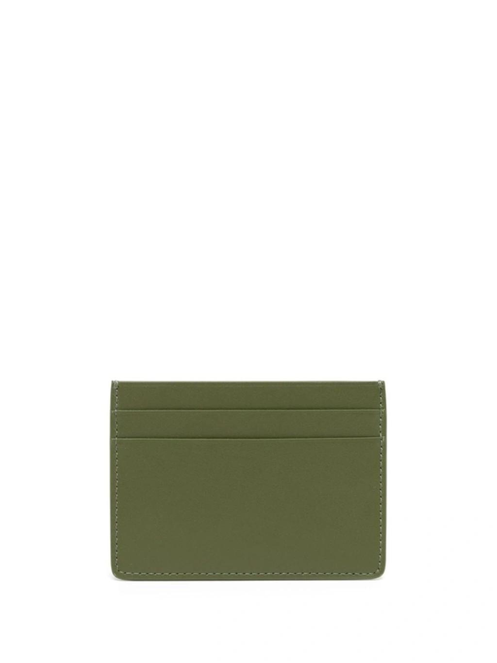 JIL SANDER Embossed-logo Detail Card Holder In Grün Product Image