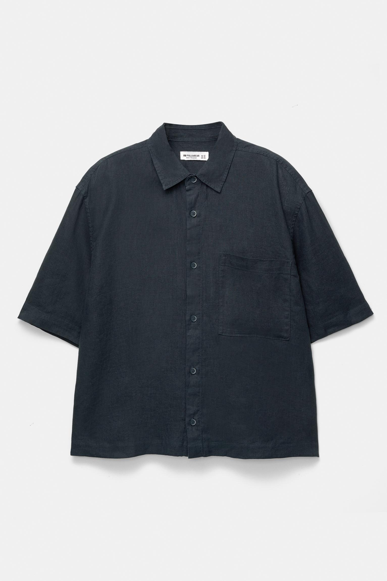 100% linen boxy shirt Product Image