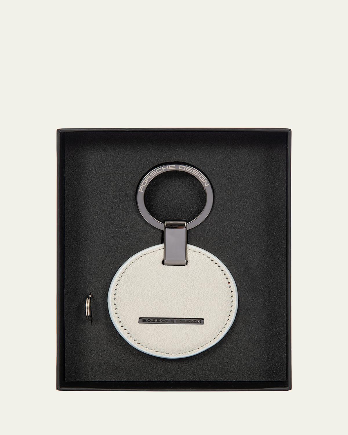 Men's Circle Leather Logo Keyring Product Image