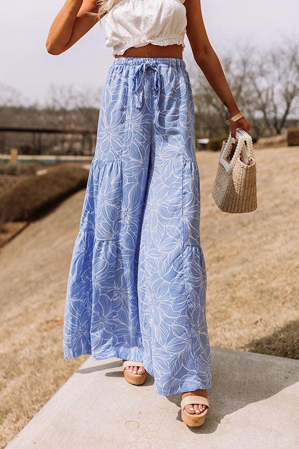 Swoop In High Waist Pants In Sky Blue Product Image