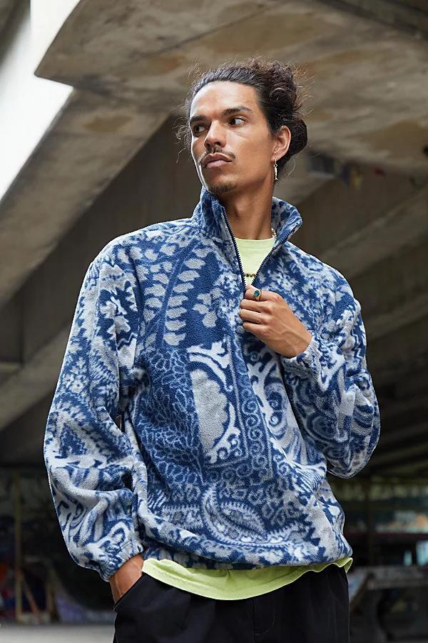 BDG Paisley Half-Zip Fleece Jacket Mens at Urban Outfitters Product Image