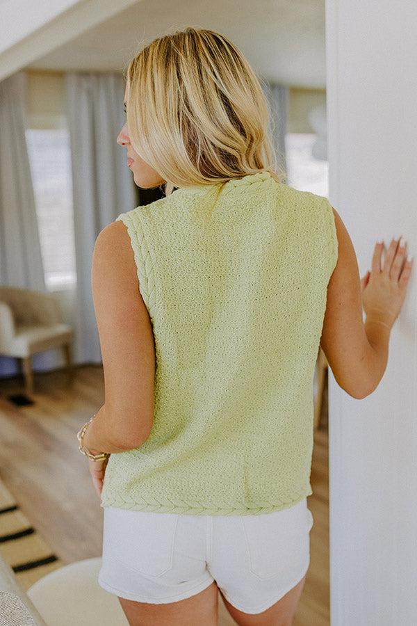 Pier Cafe Cutie Knit Top in Lime Punch Product Image