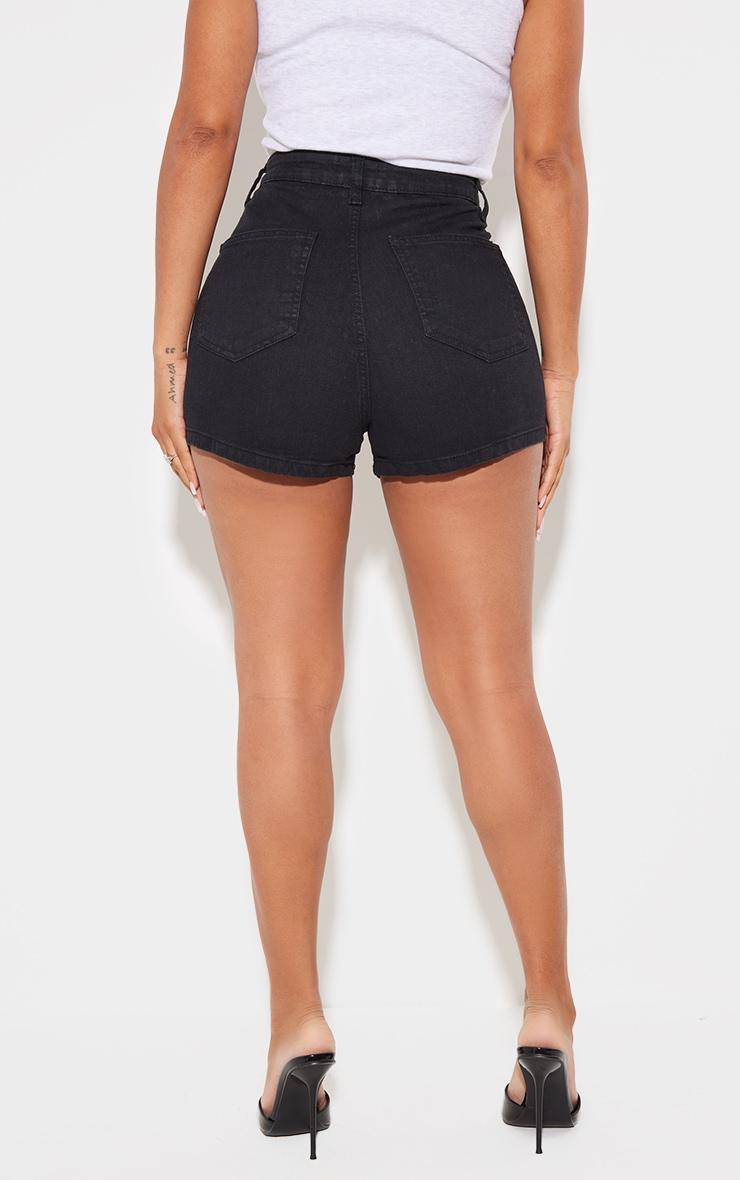 Shape Black Disco Denim Mini Shorts Product Image