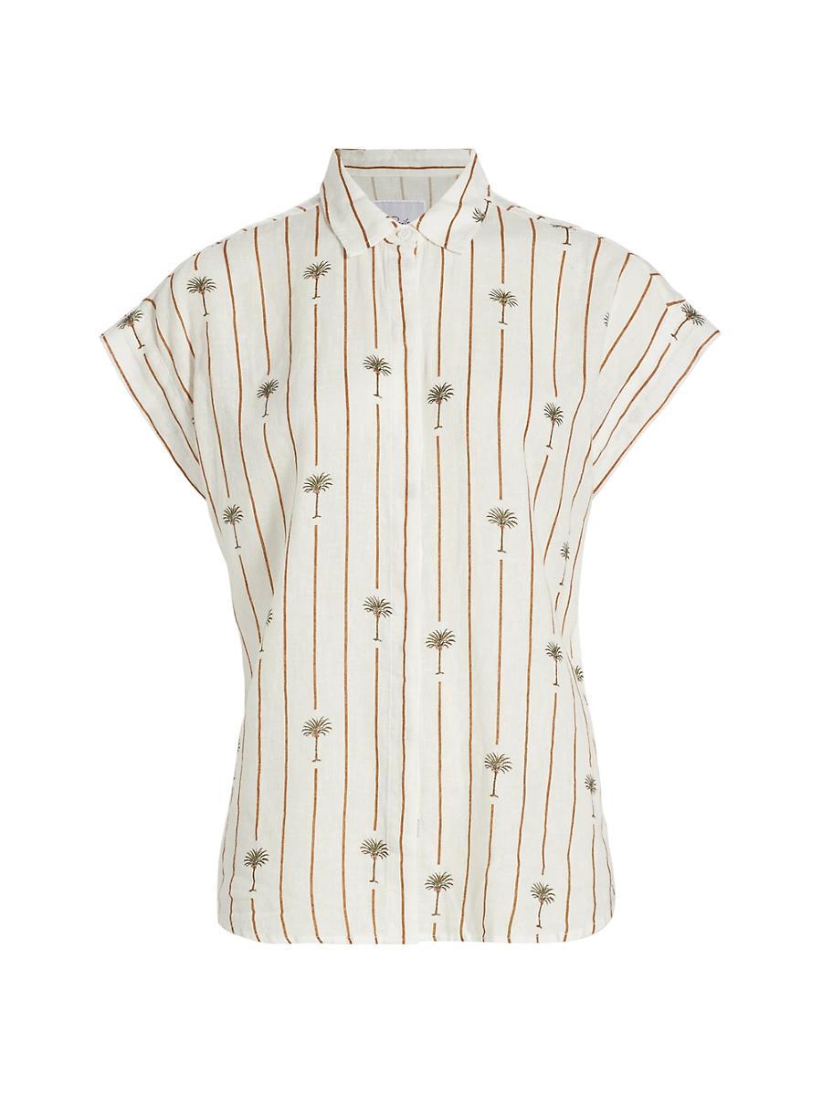 Womens Jamie Striped Button-Front Top Product Image