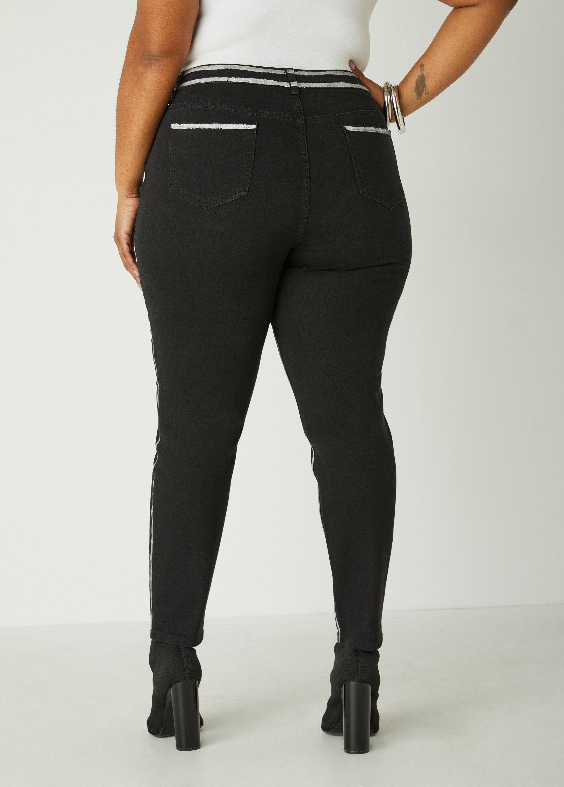 Plus Size Painted Distressed Skinny Jeans Ashley Stewart Product Image