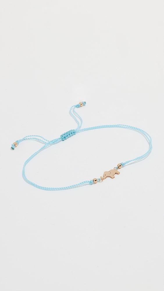 Zoe Chicco 14k Gold Midi Bitty Elephant Cord Bracelet | Shopbop Product Image