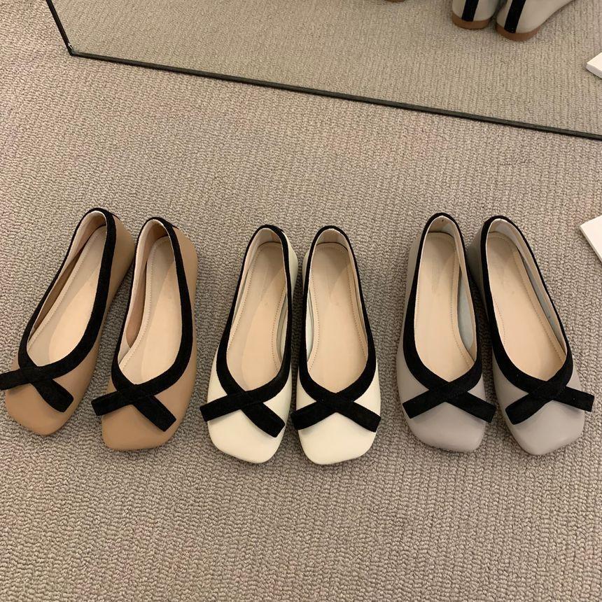 Square Toe Bow Flats Product Image