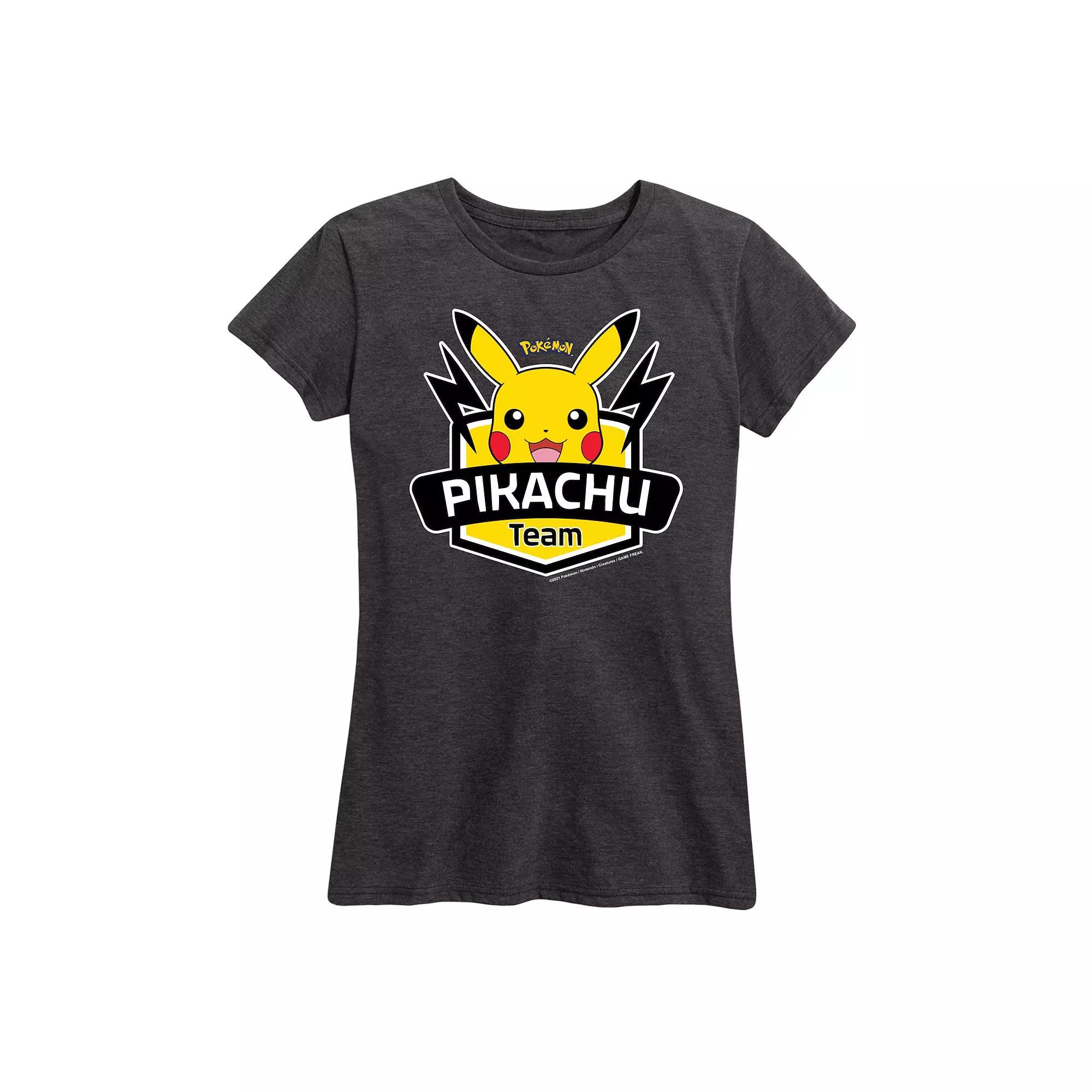 Plus Pokemon Team Pikachu Graphic Tee, Women's, Size: 4XL, Grey Gray Product Image