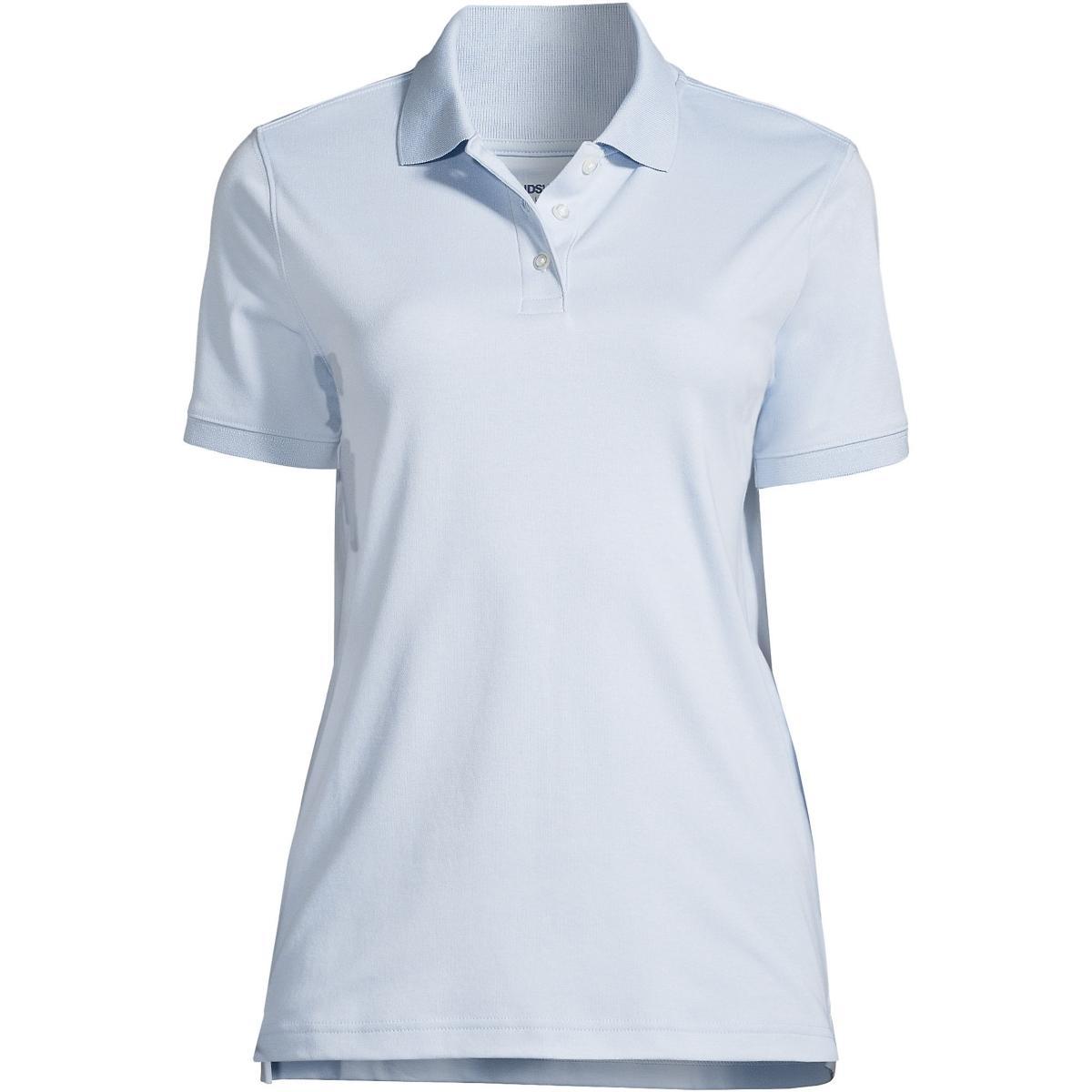 Women's Lands' End School Uniform Classic Short Sleeve Interlock Polo Top, Size: Small, Classic Blue Product Image