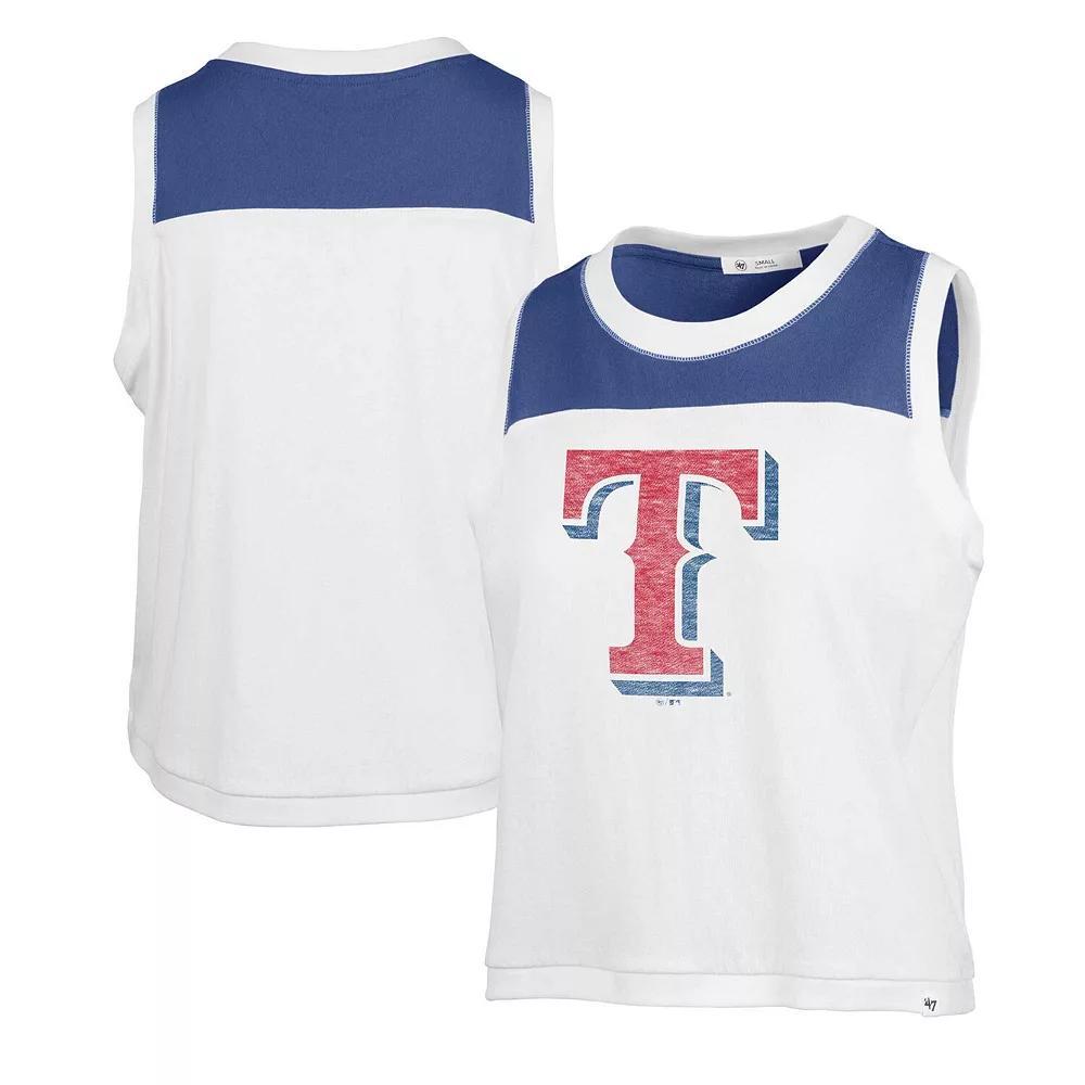 Women's '47 White Texas Rangers Premier Zoey Waist Length Tank Top, Size: Medium Product Image