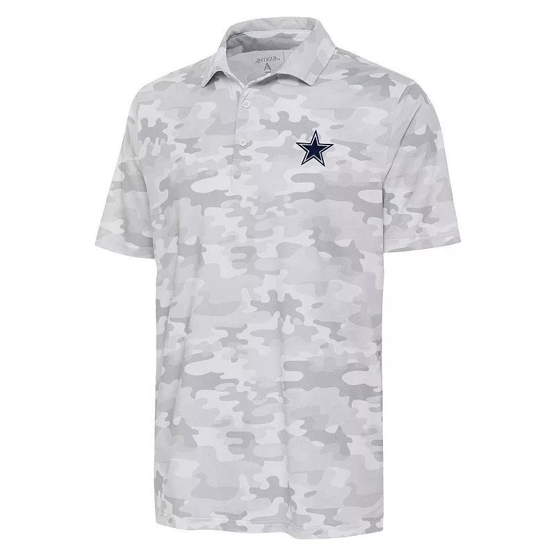 Men's Antigua White Dallas Cowboys Collide Tonal Star Polo,  Product Image