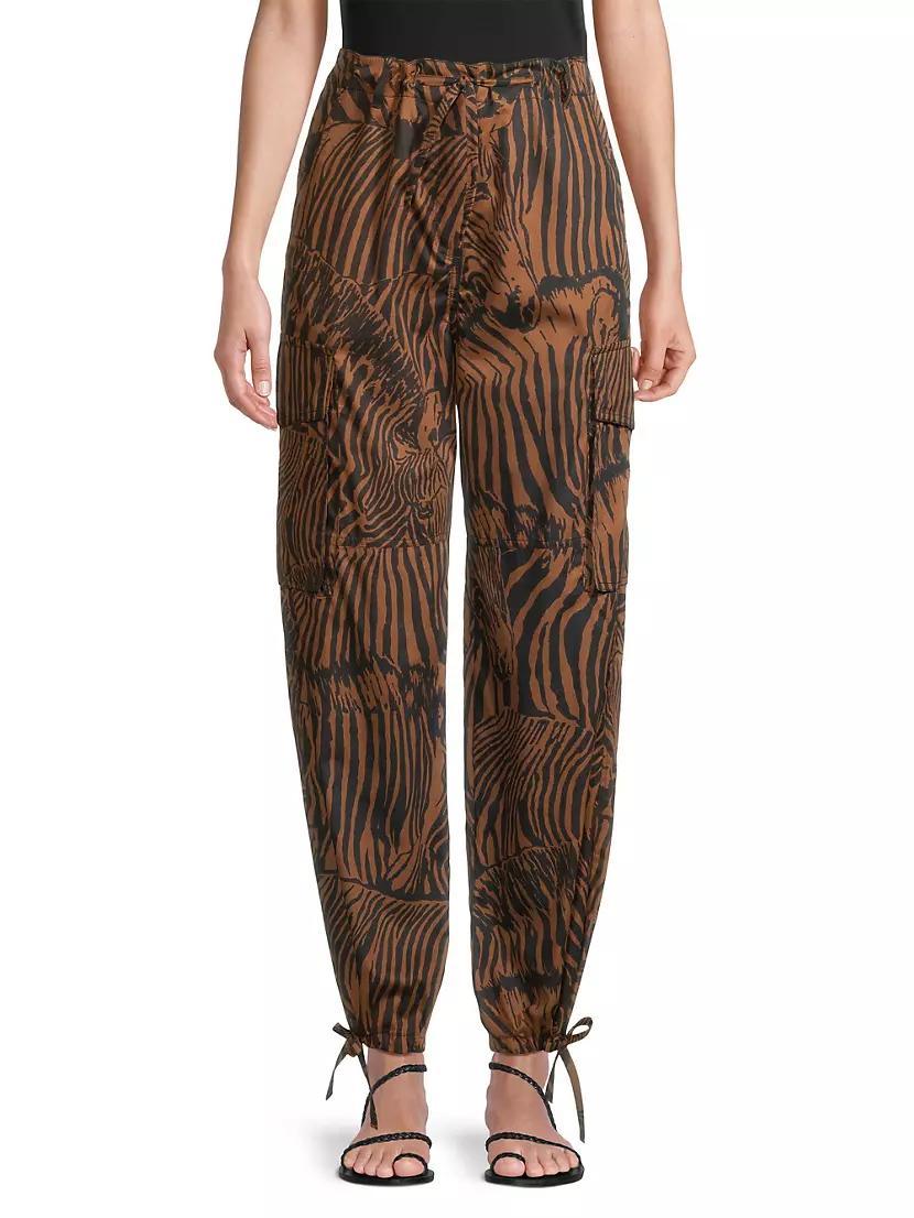 Periodi Zebra Cotton Drawstring Pants Product Image