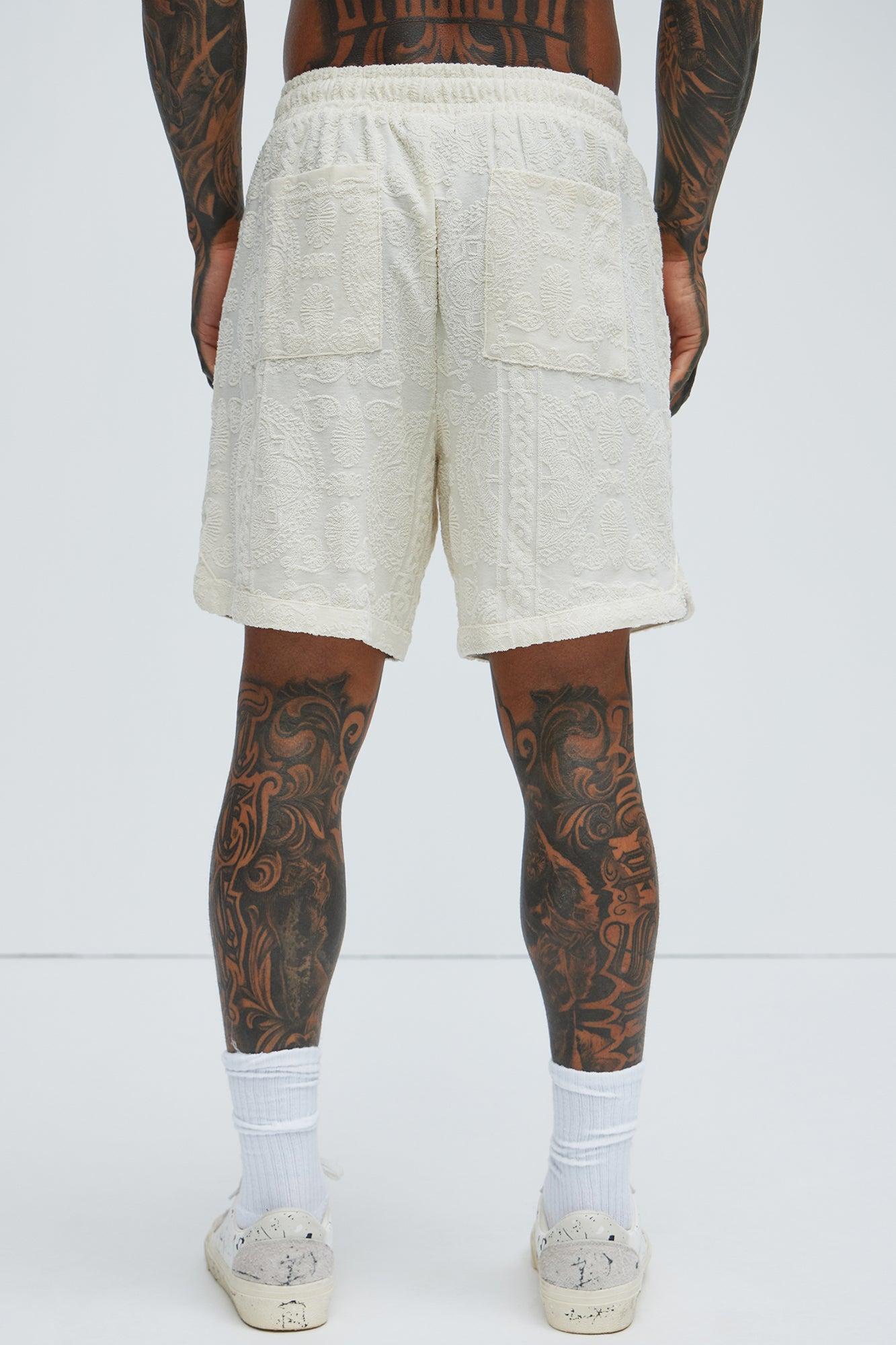 Link Textured Shorts - Cream Product Image